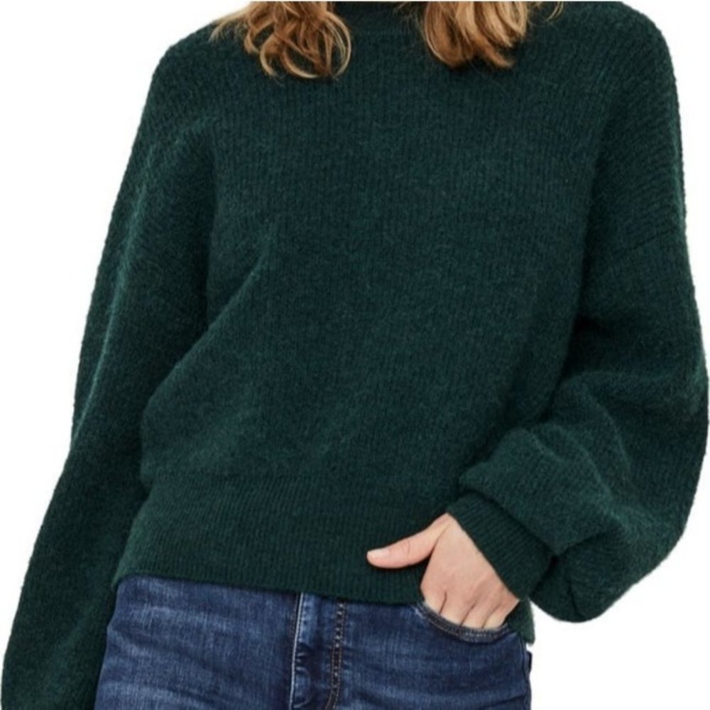 Vero Moda Alpaca Wool Puff Sleeve Green Sweater XS
